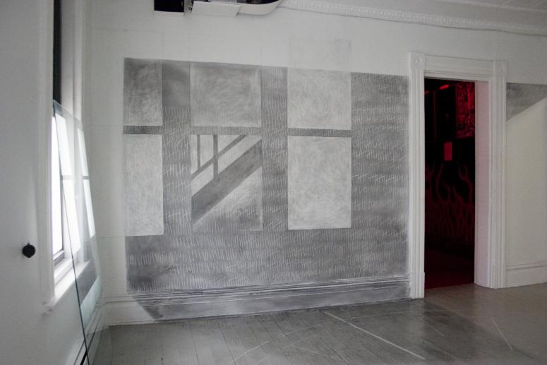 Digital image IRC.2013.01607 showing Carol Brode's installation, migration, at the Mattress Factory, 2005.