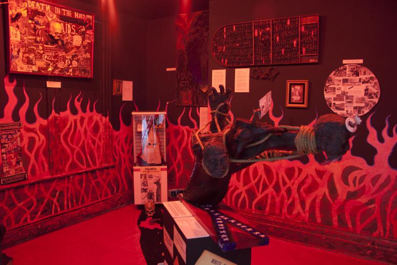 Digital image IRC.2013.01558 showing Emory Biko's installation, Hell on Earth for a Black Man, at the Mattress Factory, 2005.