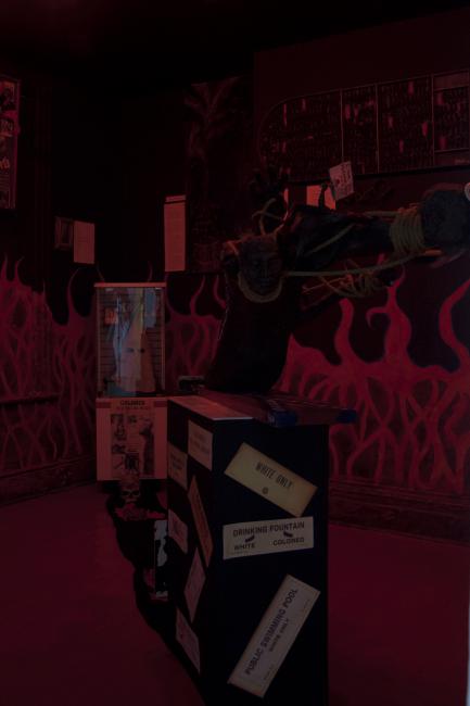 Digital image IRC.2013.01526 showing Emory Biko's installation, Hell on Earth for a Black Man, at the Mattress Factory, 2005.