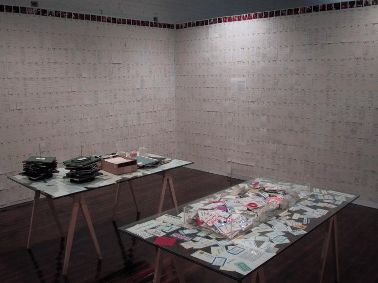 Digital image IRC.2013.01383 showing David Bergholz's installation, Archaeology of Philanthropy, at the Mattress Factory, 2004.