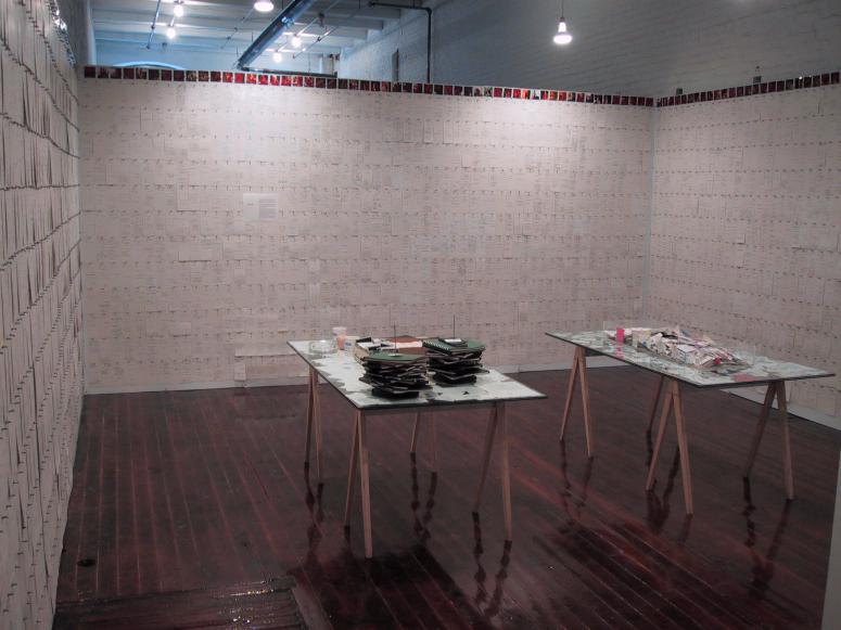 Digital image IRC.2013.01374 showing David Bergholz's installation, Archaeology of Philanthropy, at the Mattress Factory, 2004.