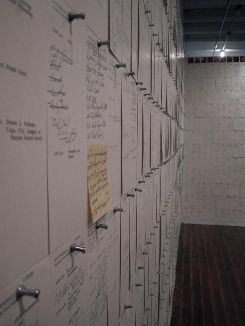 Digital image IRC.2013.01380 showing David Bergholz's installation, Archaeology of Philanthropy, at the Mattress Factory, 2004.