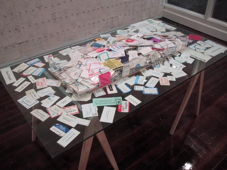 Digital image IRC.2013.01389 showing David Bergholz's installation, Archaeology of Philanthropy, at the Mattress Factory, 2004.