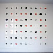 slide IRC.2012.02732 (old number: JUL.R-B007) showing Rolf Julius's installation, Black Listens to Red (Piano Concerto), at the Mattress Factory, 1998.