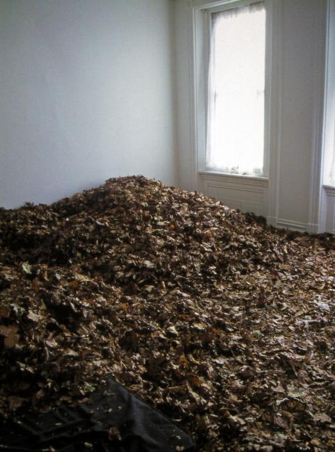 slide IRC.2012.00467 (old number: BED.T-F006) showing Tom Bedger's installation, Fall, at the Mattress Factory, 2001.