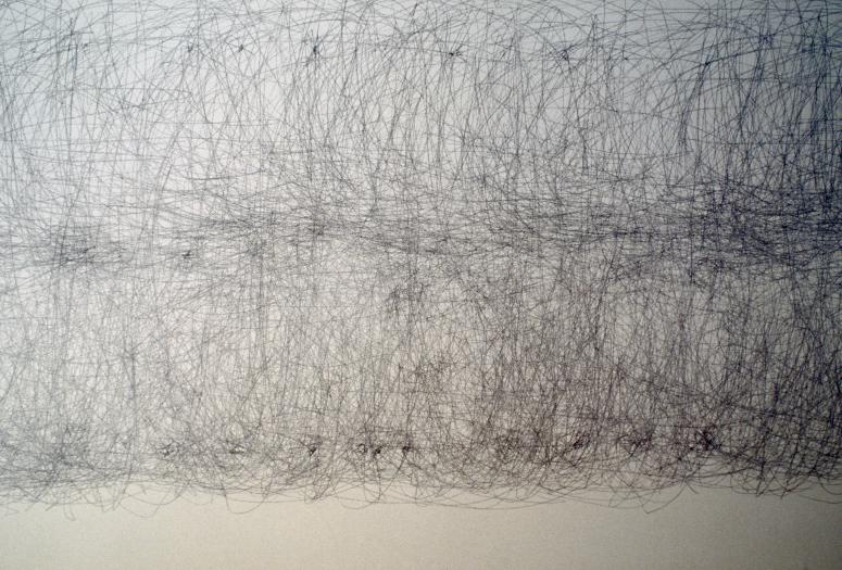 slide IRC.2012.00094 (old number: ANA.W-A013) showing William Anastasi's April 15, 1989, 32 Minutes, 4B permanent installation at the Mattress Factory, 1989.