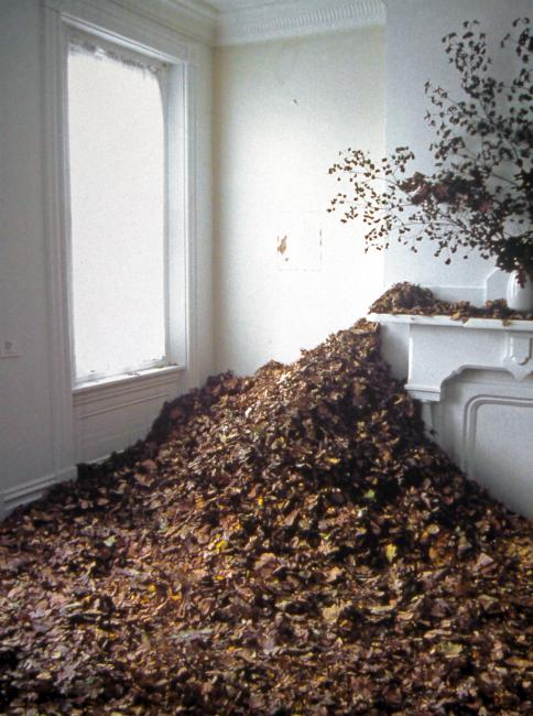 slide IRC.2012.00468 (old number: BED.T-F007) showing Tom Bedger's installation, Fall, at the Mattress Factory, 2001.