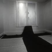 slide IRC.2012.01104 (old number: FAU.G-C001) showing Gretchen Faust's installation, Vigil: Narcissus, at the Mattress Factory, 1988.