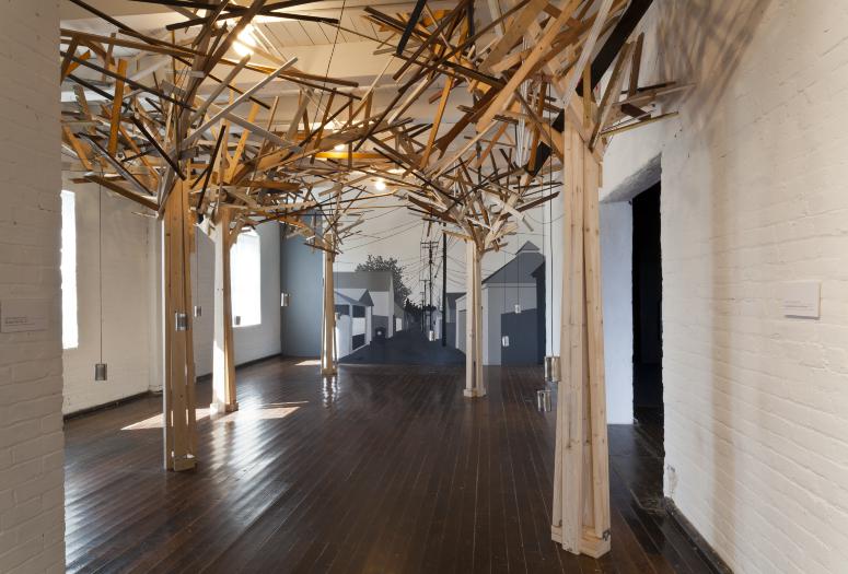 Installation Photograph Depicting Jessica Frelinghuysen, <em>My City is Your City</em>, 2013 at the Mattress Factory