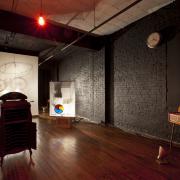 Installation Photograph Depicting Frank Pahl, <em>1913 Revisited in Three Parts</em>, 2013 at the Mattress Factory