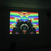 Digital image IRC.2012.07362 showing Josh Mannis's performance, The Wipe (Extreme Blackened Grind Version), at the Mattress Factory, 2005.