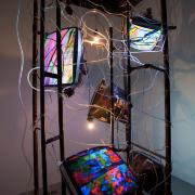 Digital image IRC.2012.05887 showing Ian Page's installation, &gt;&gt;&gt;&gt;HOST_CAVITY&lt;&lt;&lt;&lt;, at the Mattress Factory, 2009.