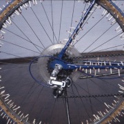 slide IRC.2012.01304 (old number: LAU.O-B004) showing Otis Laubert's installation, Bicycle, at the Mattress Factory, 1995.