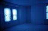 slide IRC.2012.03643 (old number: MIN.R-S033) showing Robin Minard's installation, Silence (Blue), at the Mattress Factory, 2000.