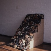 slide IRC.2012.01310 (old number: LAU.O-S002) showing Otis Laubert's installation, Stairs, at the Mattress Factory, 1995.