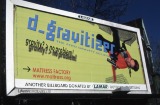 slide IRC.2012.02310 (old number: KIM.S-D047) showing a billboard for Sora Kim's installation, D-Gravitizer, at the Mattress Factory, 1999.
