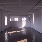 slide IRC.2012.01740 (old number: LOD. P-O001) showing Peter Lodato's installation, Open Triangle 1, at the Mattress Factory, 1993.