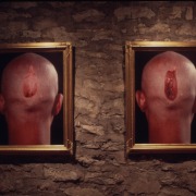 slide IRC.2012.01568 (old number: GU_.D-T011) showing Dexin Gu's installation, 10-30-1999, at the Mattress Factory, 1999.