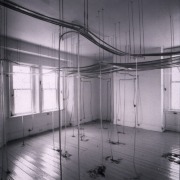 slide IRC.2012.01690 (old number: KUL.M-R001) showing Monica Kulicka's installation, Reconstructions, at the Mattress Factory, 1995.