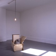 slide IRC.2012.03096 (old number: IRE.D-B023) showing David Ireland's originally untitled installation, Boulevard, at the Mattress Factory, 1993.