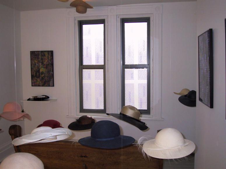 Digital image IRC.2013.01021 showing Jo-Anne Bates's installation, Sunday Mornin = Hats, Hats &amp; Mo Hats, at the Mattress Factory, 2003.