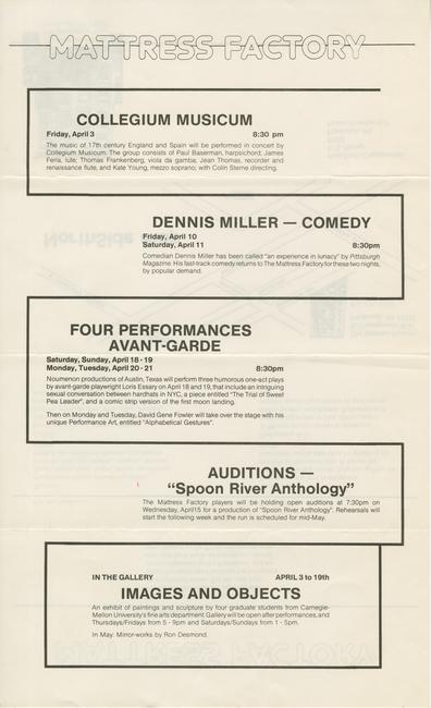 April 1981 at the Mattress Factory