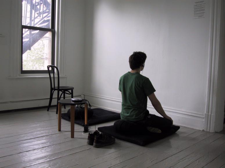Digital image IRC.2013.00660 showing Kyoki Roberts's installation, Nowhere to Go; Nothing to Do: Just Sitting, at the Mattress Factory, 2003.
