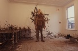 slide IRC.2012.03100 (old number: JON.K-U004) showing Kim Jones's untitled performance at the Mattress Factory, 1990.