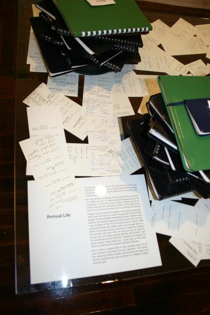 Digital image IRC.2012.07177 showing David Bergholz's installation, Archaeology of Philanthropy, at the Mattress Factory, 2004.