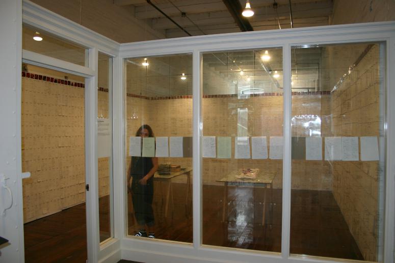 Digital image IRC.2012.07179 showing David Bergholz's installation, Archaeology of Philanthropy, at the Mattress Factory, 2004.