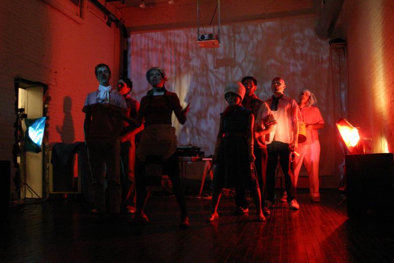 Digital image IRC.2012.07068 showing Kristen Baumliér's performance, France, at the Mattress Factory, 2005.