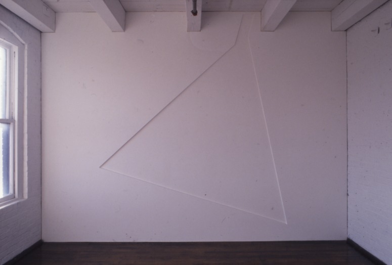 slide IRC.2012.01765 (old number: LOD.P-O026) showing Peter Lodato's installation, Open Triangle 2, at the Mattress Factory, 1993.