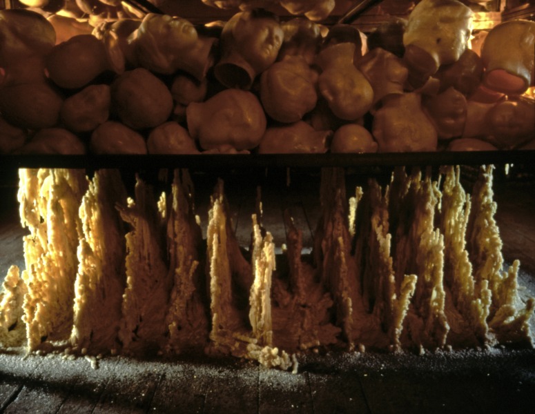 slide IRC.2012.05086 showing Ann Hamilton's installation, Offering, at the Mattress Factory, 1991.