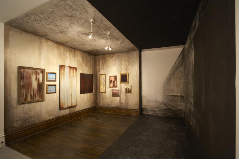 Digital image IRC.2012.05089 showing Lauri Mancuso's installation, Aging a Decaying Mill Town, at the Mattress Factory, 2008.