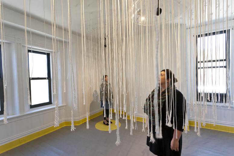 Digital image IRC.2012.04953 showing Nick Liadis's installation, Space of Sound/Sound of Space, at the Mattress Factory, 2012.