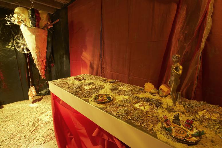 Digital image IRC.2012.04947 showing Christiane D.'s installation, Executives of Distinction, ASAVAVS reigns here., at the Mattress Factory, 2008.