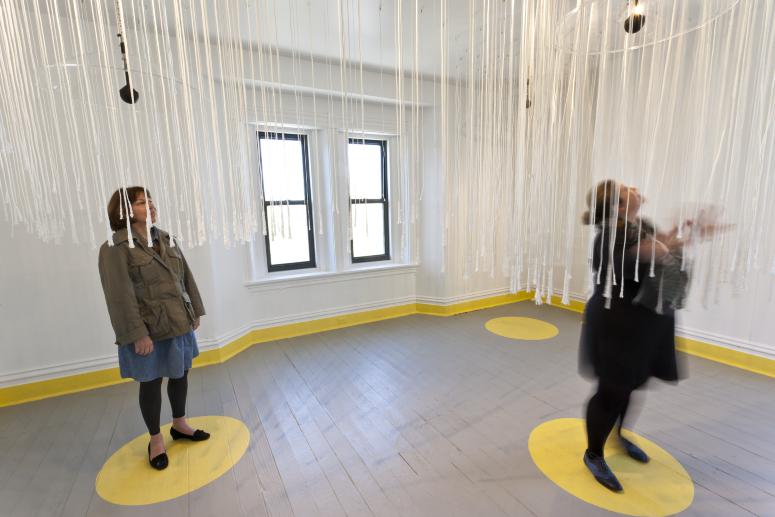 Digital image IRC.2012.04965 showing Nick Liadis's installation, Space of Sound/Sound of Space, at the Mattress Factory, 2012.