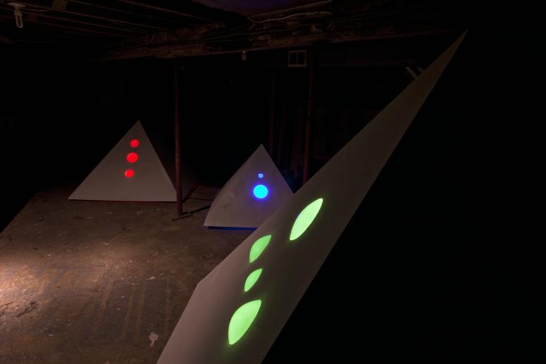 Digital image IRC.2012.04983 showing Amanda Long's installation, Triad, at the Mattress Factory, 2009.