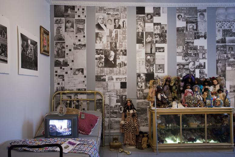 Digital image IRC.2012.04796 showing Victoria Hruska and LaToya Ruby Frazier's installation, 1921 Braddock Summoning 1982, at the Mattress Factory, 2009.