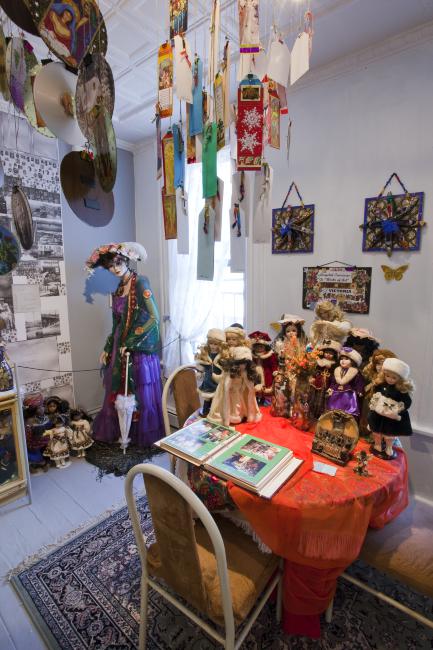 Digital image IRC.2012.04793 showing Victoria Hruska and LaToya Ruby Frazier's installation, 1921 Braddock Summoning 1982, at the Mattress Factory, 2009.