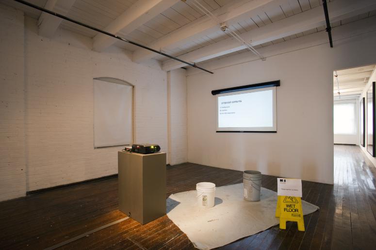 Digital image IRC.2012.04728 showing Jonn Herschend's installation, Self Portrait as a PowerPoint Proposal for an Amusement Park Ride, at the Mattress Factory, 2009.