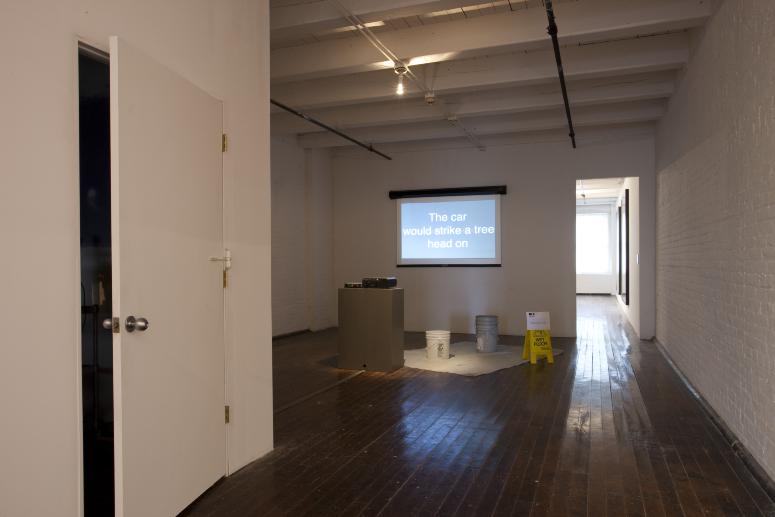 Digital image IRC.2012.04734 showing Jonn Herschend's installation, Self Portrait as a PowerPoint Proposal for an Amusement Park Ride, at the Mattress Factory, 2009.