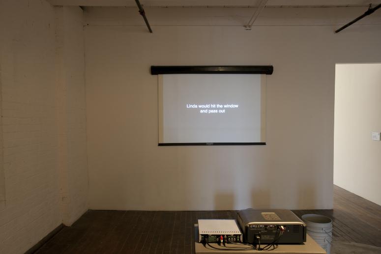 Digital image IRC.2012.04724 showing Jonn Herschend's installation, Self Portrait as a PowerPoint Proposal for an Amusement Park Ride, at the Mattress Factory, 2009.