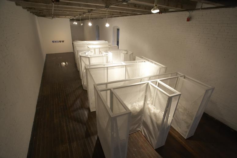 Digital image IRC.2012.04439 showing Anita Dube's installation, 5 Words, at the Mattress Factory, 2007.