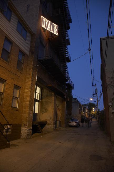 Digital image IRC.2012.04477 showing Anita Dube's installation, 5 Words, at the Mattress Factory, 2007.