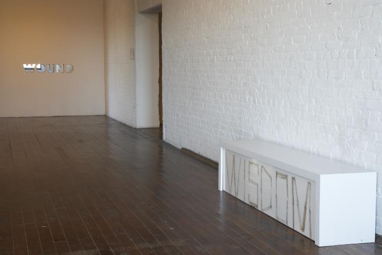 Digital image IRC.2012.04445 showing Anita Dube's installation, 5 Words, at the Mattress Factory, 2007.