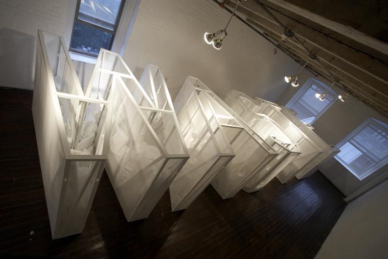 Digital image IRC.2012.04424 showing Anita Dube's installation, 5 Words, at the Mattress Factory, 2007.