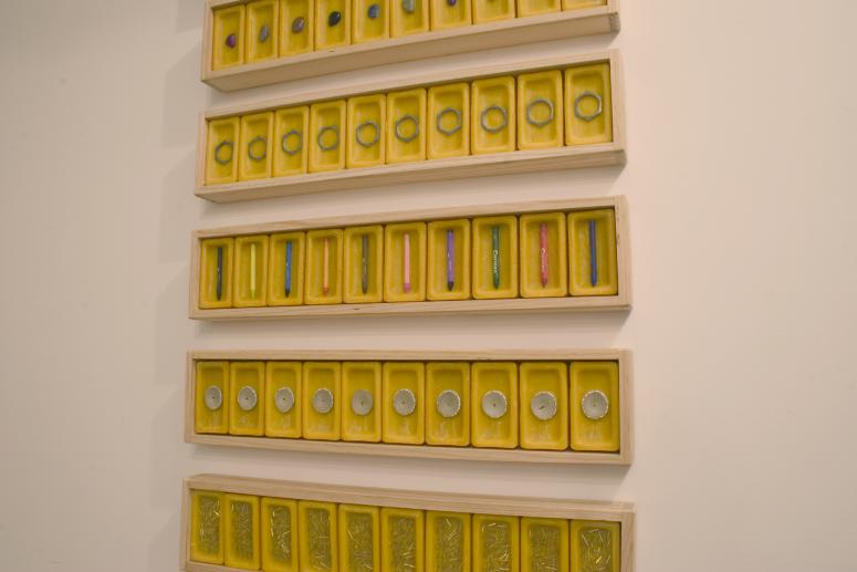 Digital image IRC.2012.04356 showing Angel Delgado's installation, Memorias acumuladas, at the Mattress Factory, 2004.