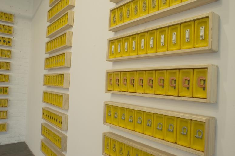 Digital image IRC.2012.04357 showing Angel Delgado's installation, Memorias acumuladas, at the Mattress Factory, 2004.