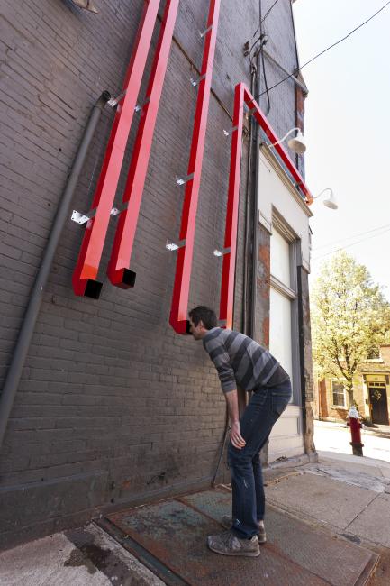 Digital image IRC.2012.04165 showing Dee Briggs's installation, Art You Can Get into...If You Have $12, at the Mattress Factory, 2012.